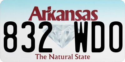 AR license plate 832WDO