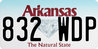 AR license plate 832WDP