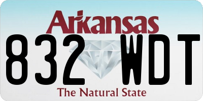 AR license plate 832WDT