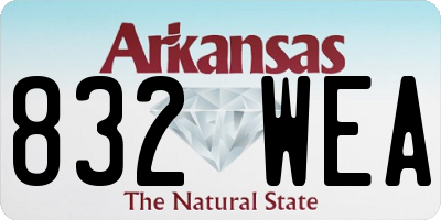 AR license plate 832WEA