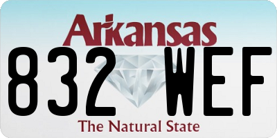 AR license plate 832WEF