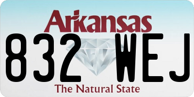 AR license plate 832WEJ