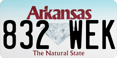 AR license plate 832WEK