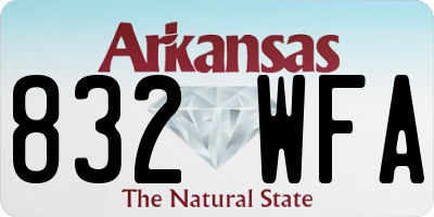 AR license plate 832WFA