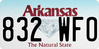 AR license plate 832WFO