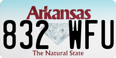 AR license plate 832WFU