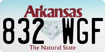 AR license plate 832WGF
