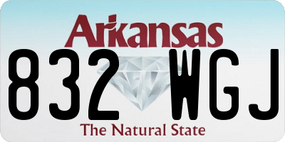 AR license plate 832WGJ