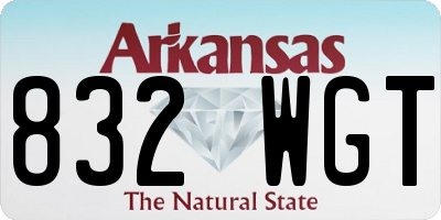 AR license plate 832WGT