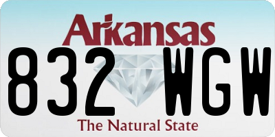 AR license plate 832WGW