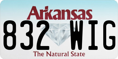 AR license plate 832WIG