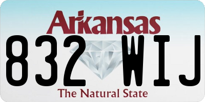AR license plate 832WIJ
