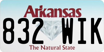 AR license plate 832WIK