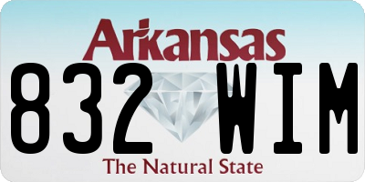 AR license plate 832WIM