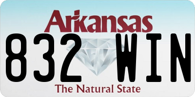 AR license plate 832WIN