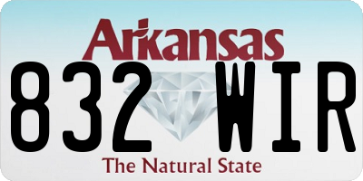AR license plate 832WIR