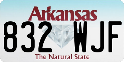 AR license plate 832WJF