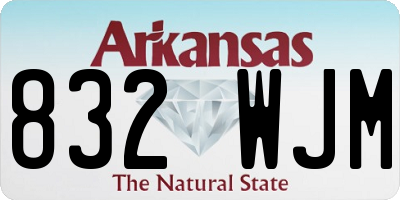 AR license plate 832WJM