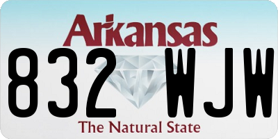 AR license plate 832WJW