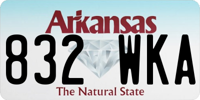 AR license plate 832WKA