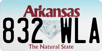 AR license plate 832WLA