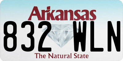 AR license plate 832WLN