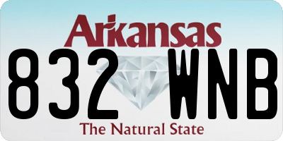 AR license plate 832WNB
