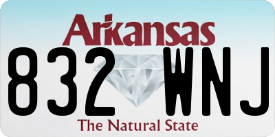 AR license plate 832WNJ