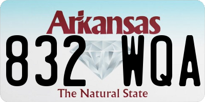 AR license plate 832WQA