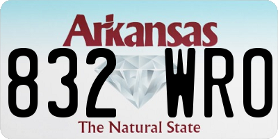 AR license plate 832WRO