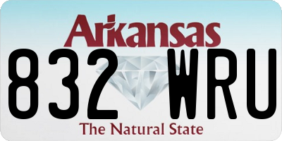 AR license plate 832WRU