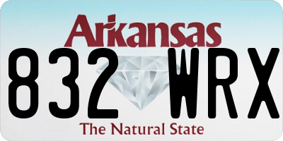 AR license plate 832WRX
