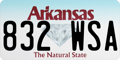 AR license plate 832WSA