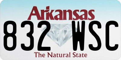 AR license plate 832WSC
