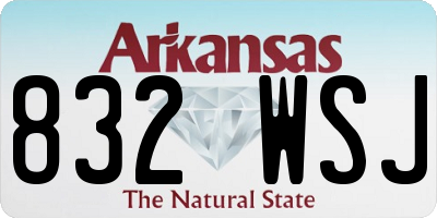 AR license plate 832WSJ