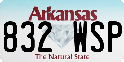 AR license plate 832WSP