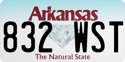 AR license plate 832WST