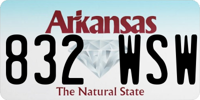 AR license plate 832WSW