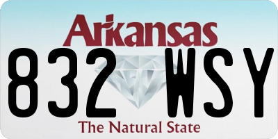 AR license plate 832WSY
