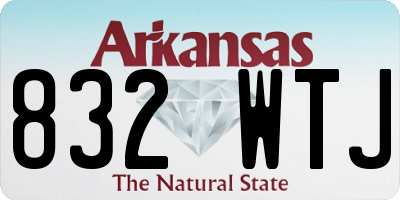 AR license plate 832WTJ