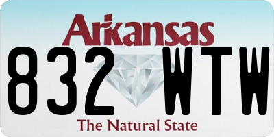 AR license plate 832WTW