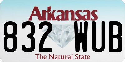 AR license plate 832WUB