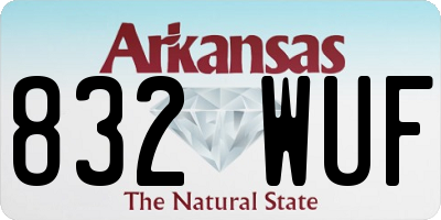 AR license plate 832WUF