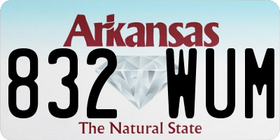 AR license plate 832WUM