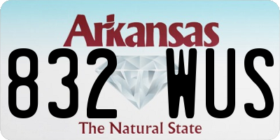 AR license plate 832WUS