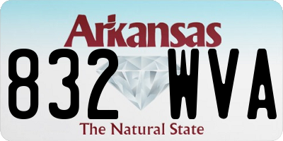 AR license plate 832WVA