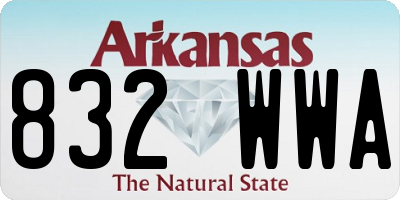 AR license plate 832WWA