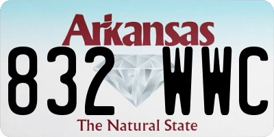 AR license plate 832WWC