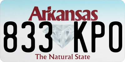 AR license plate 833KPO