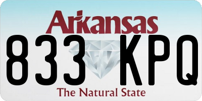 AR license plate 833KPQ